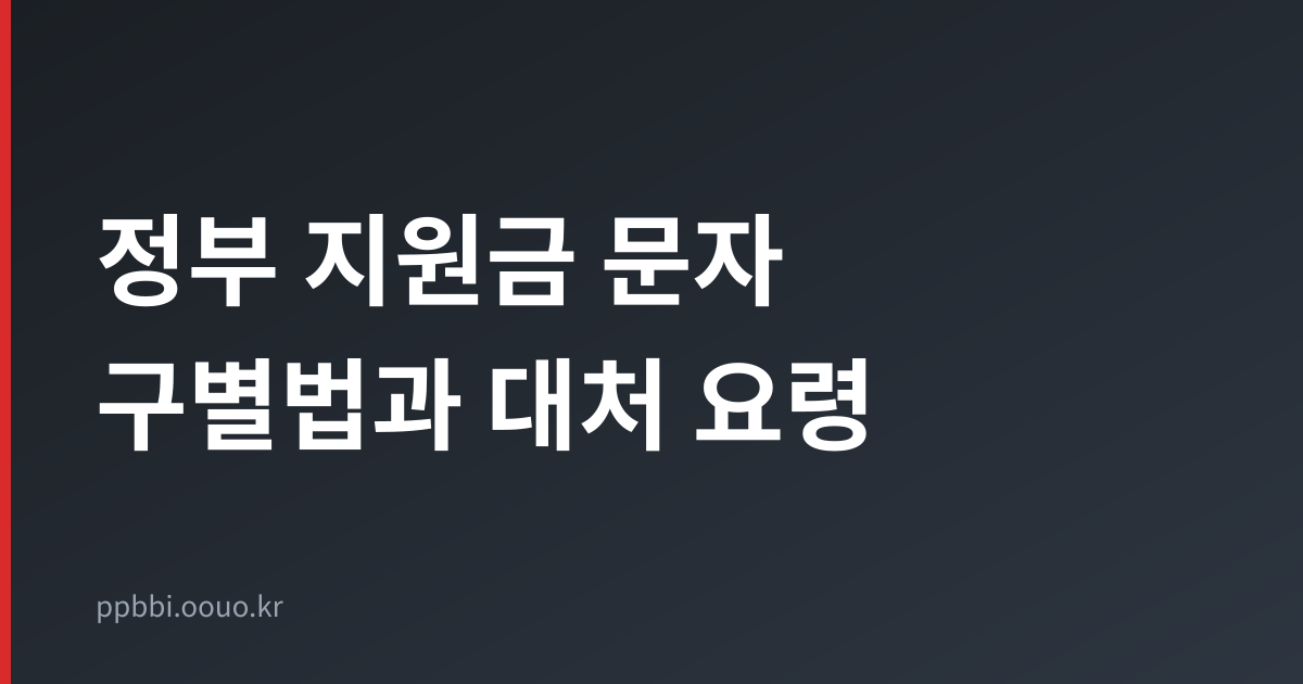 정부 지원금 신청 문자 구별법과 대처 요령