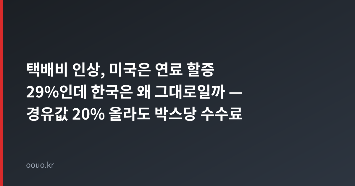 택배비 인상 국내외 비교와 우체국·편의점 택배 요금